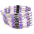 Magnetic Purple Pearl Beaded wrap Bracelets & Necklace 36"